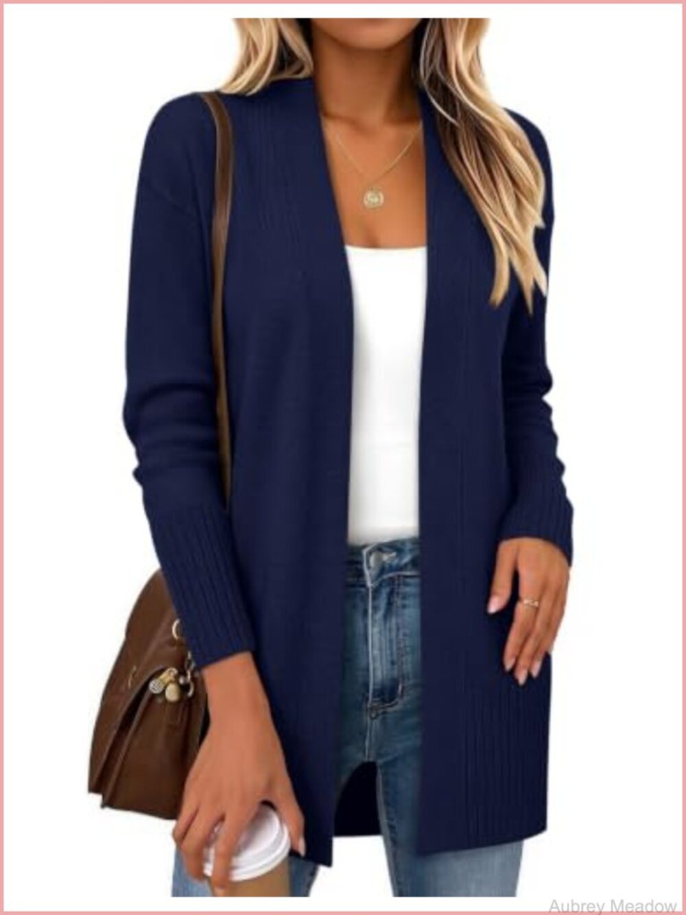 Women's Long Sleeve Open Front Cardigan Sweater Lightweight Knit Layer
